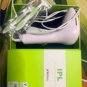 XSoul IPL Hair Removal Device in Light Purple & Lime Green